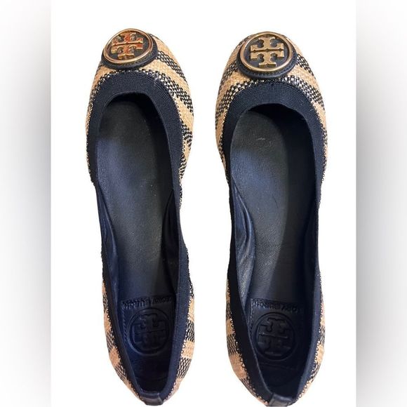 Tory Burch Shoes - Tory Burch Caroline 2 Striped Classic Elastic Ballet Flats - great condition!